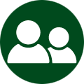 green icon bubble with two people