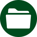 green icon bubble with an open file