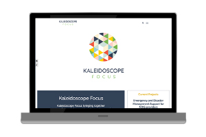 Laptop with Kaleidoscope Focus Website displayed