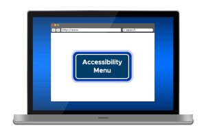 laptop with accessibility menu button