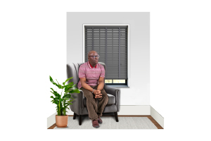 person sitting at home