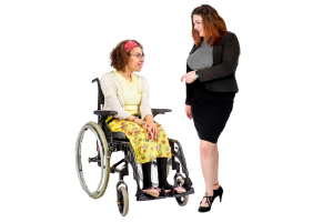 ndis provider talking to person in wheelchair