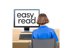 person looking at an easy read website