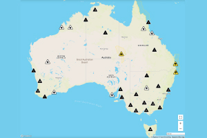 australian map with current emergency locations