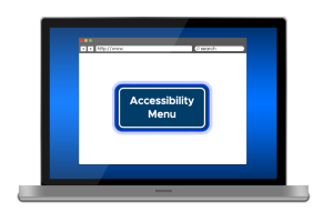 laptop with accessibility menu button