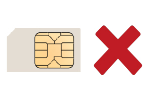 picture of a sim card and a red cross