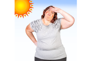 woman overheating under a hot sun