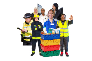 group of emergency services workers