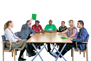 group of people at a board meeting