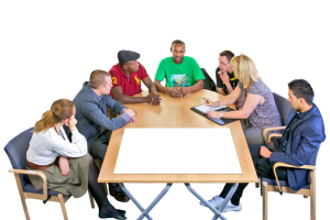 people meeting around a table