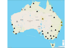 map of australia with emergencies marked