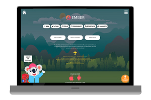 laptop with screenshot of ember website