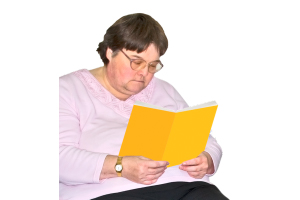 person reading a book