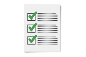 checklist with green ticks