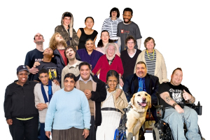 large group of people with disability