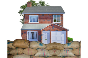 house with sandbags